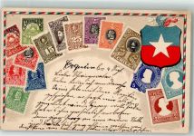 Santiago Prägedruck Prägedruck Briefmarken auf AK