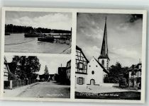 77963 W7635 Ottenheim , Schwarzw - Rheinbrücke Hauptstraße Kirche