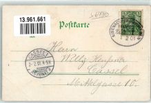 36381 W6490 Schlüchtern 1901 Gebrauchsspuren Bahnpost Eisenach Frankfurt Zug 1 1.2.01 Burg Brandenstein Bahnhof Elm