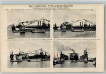 W2300 Kiel , Ostsee Der modernste Schwimmdockbetrieb , Eindocken eines Kriegsschiffes Werft 1915