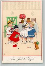 Kinder Rechenschieber Dackel Geburtstag Meissner u. Buch Serie 2301 Döring, L. / LD Künstlerkarte