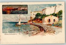 06150 Cannes Künstlerkarte Ile Sainte-Marguerite sign. Manuel Wielandt