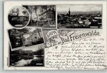 16259 O1310 Bad Freienwalde 1898 Gebrauchsspuren Brunnenhotel Berghaus Waldschloss Heilige Halllen