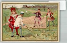 Paris Au Bon Marche Sammelbild Lithographie Werbung Kaufhaus Tennis KEINE AK
