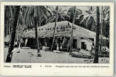 Werbung Chocolat Klaus Nr. 8 Bungalow wird mit Palmen bedeckt Volkstypen / Brauchtum Sri Lanka / Ceylon