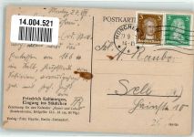 Federzeichnung F. Kallmorgen , Eingang in die Stadt Kunst und Leben 1929 Künstlerkarte