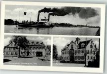77963 W7635 Nonnenweier , Oberrhein - Rathaus Gasthaus zur Linde Raddampfer Oldtimer
