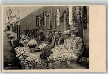 Honolulu Foto AK Tracht Marktszene Hawaiian Flower Girls