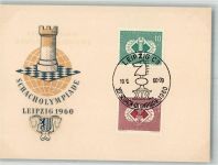 O7000 Leipzig Beleg Schacholympiade 1960 + SST Schach KEINE AK