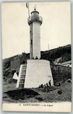 22000 Saint-Brieuc Foto AK Leuchtturm Wasserstand-Marke