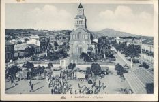 um 1920/30 - Djidjelli, Algerien, Kirche, Palmen