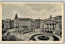 Brnenec Brünnlitz 1939 Foto AK Theater Platz Straßenbahn