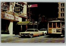San Francisco Foto AK Auto Straßenbahn Gasthaus Soer´s fine Food
