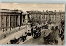 Dublin Winter Denkmal Straßenbahn College Green
