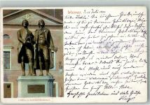 O5300 Weimar , Thür Goethe- und Schillerdenkmal Verlag Louis Glaser 9807 Goethe 1901 Lithographie