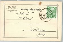 Potocná Tiefenbach 1911 Gebrauchsspuren Glas Raffinerie Joh. Umann keine Ak Geschäftskorrespondenz