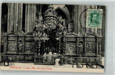 Saragossa Zaragoza 1925 Foto AK Kirche Altar dl Santo Cristo Marke bildseitig