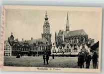 Furnes Veurne 1917 Foto AK Kirche Marktplatz Feldpost WK I