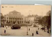 Liege Lüttich / Luik Foto AK Straßenbahn Denkmal Theater