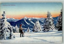 5020 Salzburg Winter Schafberg Skifahrer Photochromiekarte