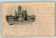 Gand Gent 1911 Foto AK Kirche St. Nicolas