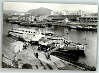 Decin Tetschen-Bodenbach Foto AK Dampferanlegestelle Dampfschiff Karl Marx