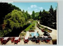 54531 W5562 Manderscheid , Eifel FOTO KEINE AK Heidsmühle Blick von der Gartenterrasse