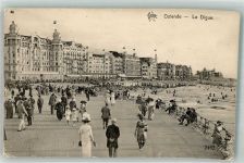 Ostende Oostende 1915 Foto AK Feldpost WK I 53. Res.Div. La Digue Schwimmbad Strand Hotel