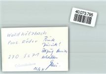 66679 W6646 Waldhölzbach FOTO KEINE AK Pension Röder