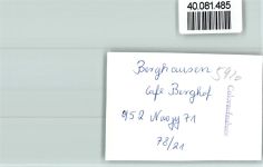 57319 W5920 Berghausen , Kr Wittgenstein FOTO KEINE AK Cafe Berghof