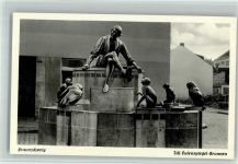 W3300 Braunschweig Eulenspiegelbrunnen, Eulen; gute Erhaltung Eule
