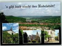 07407 O6820 Rudolstadt - Schloss Heidecksburg Stadtkirche Güntherbrunnen