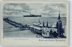 17419 O2251 Seebad Heringsdorf - Meer Brücke Schiff Strand