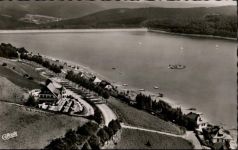 59846 W5768 Langscheid , Sorpesee - Fliegeraufnahme, Turm-Café am Sorpesee