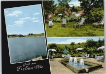 29456 W3139 Tießau - Gasthaus Pension Johannsen Springbrunnen Fluss Baum