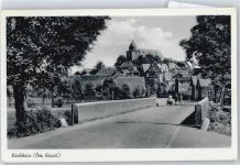 35274 W3575 Kirchhain - Strasse, Menschen, Kirche