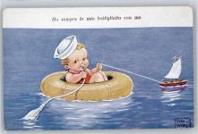 Junge in Reifen baden Wills, J.