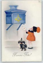 Neujahr Briefkasten Künstlerkarte