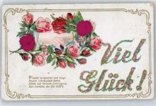 rote Rosen , Prägedruck Stoffapplikation Gebrauchsspuren