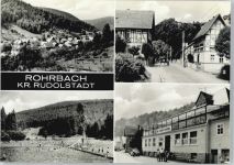 07407 O6820 Rudolstadt - Rohrbach, Gesamtansicht, Waldbad, Konsumgaststätte