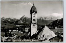 87484 W8964 Nesselwang - Säuling, Zugspitze, Kirche