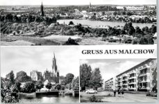 17213 O2063 Malchow , Meckl - Gesamtansicht, Kirche, Siedlung