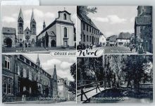 59457 W4760 Werl - Basilika, Walburgisstraße, Ursulinenkloster, Schwanenteich, Kurgarten