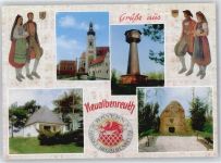 95698 W8591 Neualbenreuth - Kirche, TUrmpartie, Trachten, Denkmal