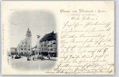 74821 W6950 Mosbach , Baden - Marktplatz, Brunnen