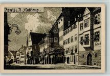 88316 W7972 Isny im Allgäu Künstlerkarte Rathaus