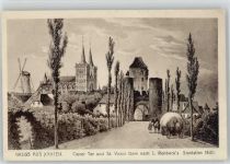 46509 W4232 Xanten 1840 - Clever Tor St.Victor-Dom sign. L.Rohbock, Stahlstich