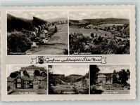 98701 O6302 Altenfeld b Ilmenau, Thür - Masserberger Straße Blick vo Königswald Haus des Volkes Schwimmbad Park am Markt