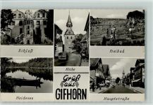 38518 W3170 Gifhorn - Schloß Freibad Kirche Heidesee Hauptstraße