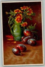 Delila Nr. 693 - Blumenvase mit Früchte - sign E. von Swers Wenau Künstlerkarte